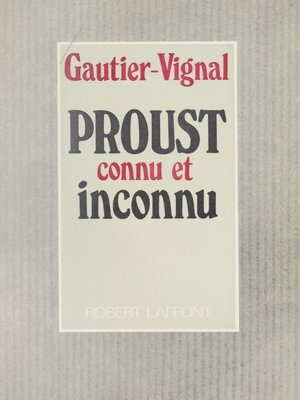 cover image of Proust connu et inconnu
